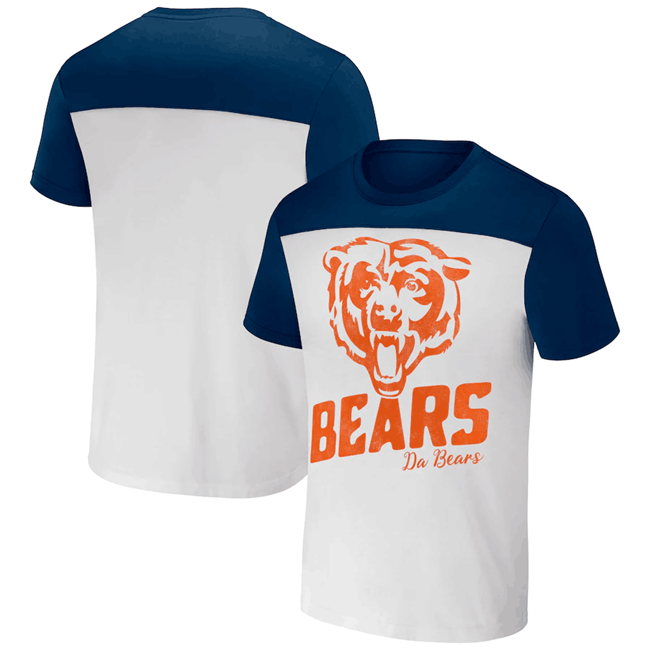 Men's Chicago Bears Cream/Navy x Darius Rucker Collection Colorblocked T-Shirt Men's Chicago Bears Cream/Navy x Darius Rucker Collection Colorblocked T-Shirt